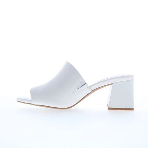 Rockport Farrah Slide CJ1971 Womens White Leather Heeled Sandals Shoes