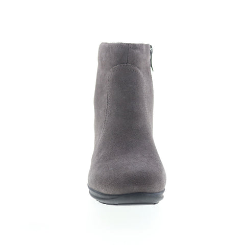 Easy Spirit Farre SEFARRE Womens Gray Wide Suede Zipper Casual Dress Boots