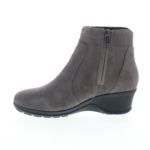 Easy Spirit Farre SEFARRE Womens Gray Wide Suede Zipper Casual Dress Boots