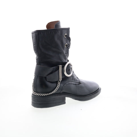 A.S. 98 Faust Womens Black Leather Zipper Casual Dress Boots