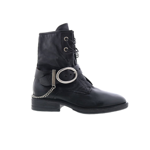 A.S. 98 Faust Womens Black Leather Zipper Casual Dress Boots