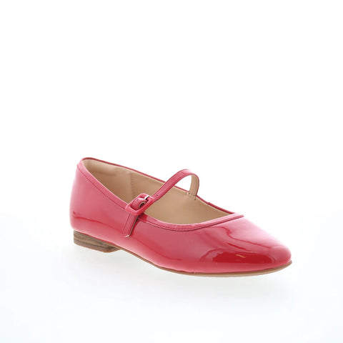 Clarks Fawna Sky 26178781 Womens Red Suede Strap Ballet Flats Shoes