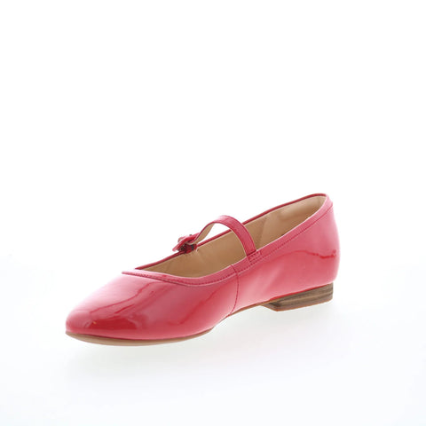 Clarks Fawna Sky 26178781 Womens Red Suede Strap Ballet Flats Shoes