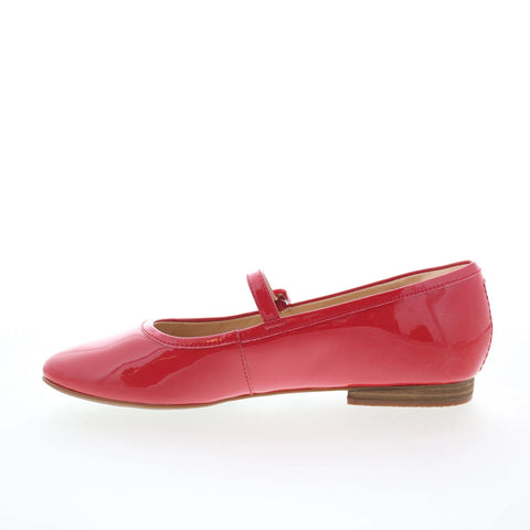 Clarks Fawna Sky 26178781 Womens Red Suede Strap Ballet Flats Shoes