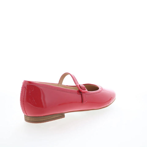 Clarks Fawna Sky 26178781 Womens Red Suede Strap Ballet Flats Shoes