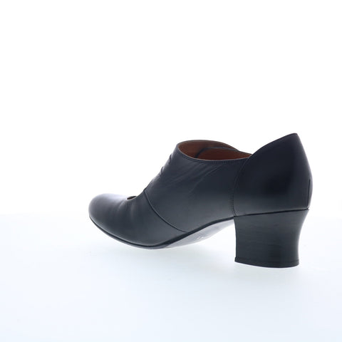 Miz Mooz Fayth Womens Black Leather Slip On Pumps Heels Shoes