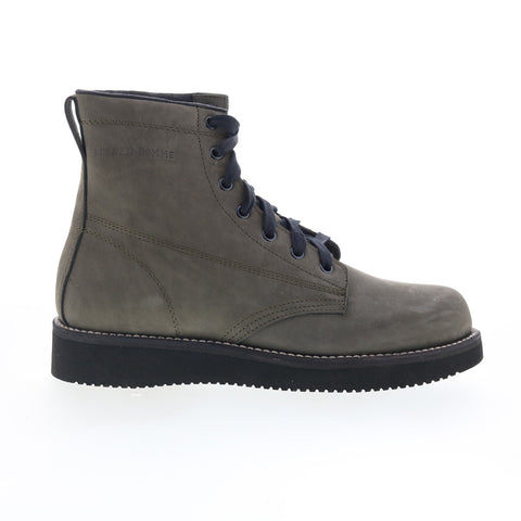 Broken Homme James Boot FB12002 Mens Green Suede Lace Up Casual Dress Boots