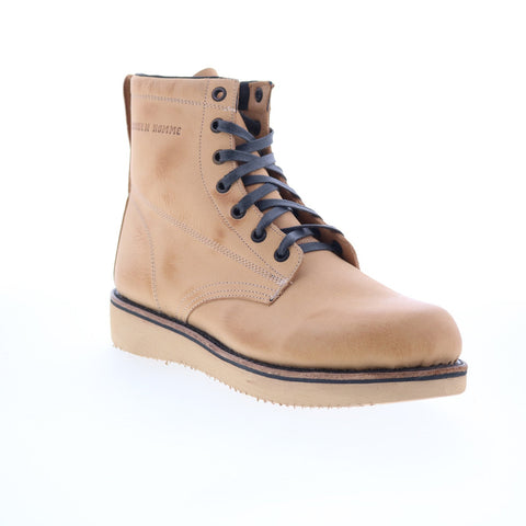 Broken Homme James Boot FB12002 Mens Beige Leather Casual Dress Boots
