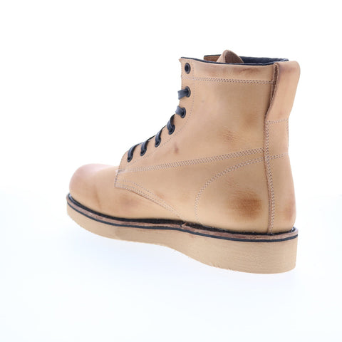 Broken Homme James Boot FB12002 Mens Beige Leather Casual Dress Boots