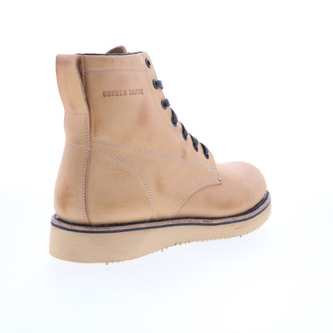 Broken Homme James Boot FB12002 Mens Beige Leather Casual Dress Boots
