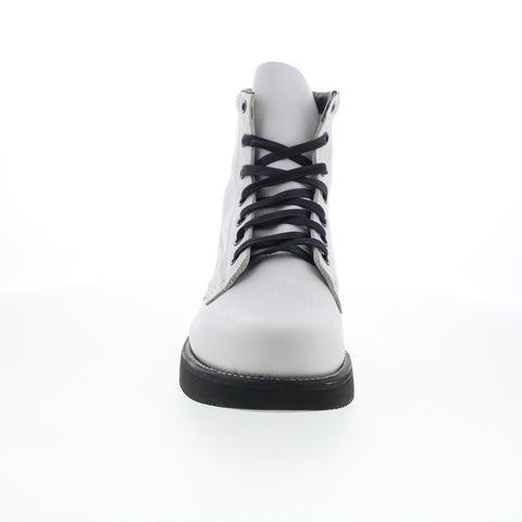 Broken Homme James Boot FB12002 Mens White Leather Casual Dress Boots