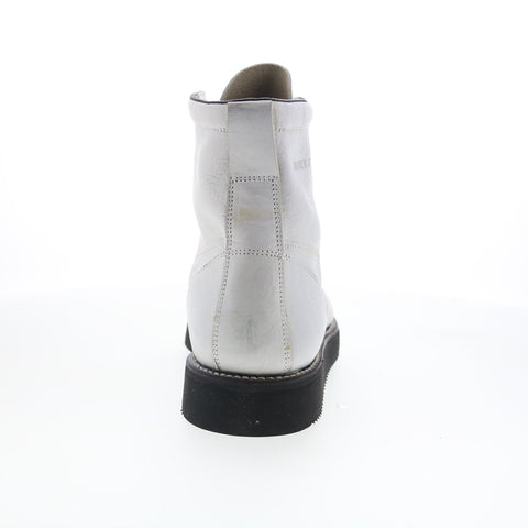 Broken Homme James Boot FB12002 Mens White Leather Casual Dress Boots