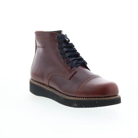 Broken Homme Aaron FB14021 Mens Brown Leather Lace Up Casual Dress Boots