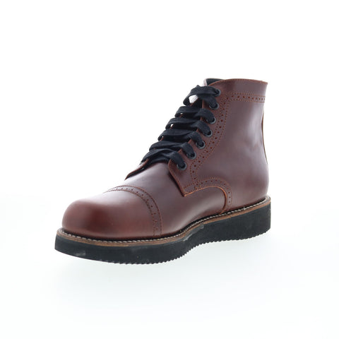 Broken Homme Aaron FB14021 Mens Brown Leather Lace Up Casual Dress Boots