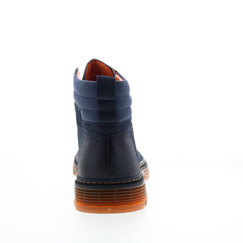 French Connection Jacques FC7166B Mens Blue Leather Casual Dress Boots