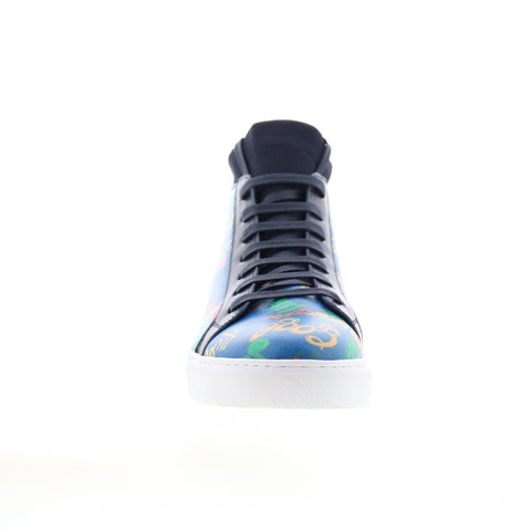 French Connection Pixel FC7192H Mens Blue Leather Lifestyle Sneakers Shoes