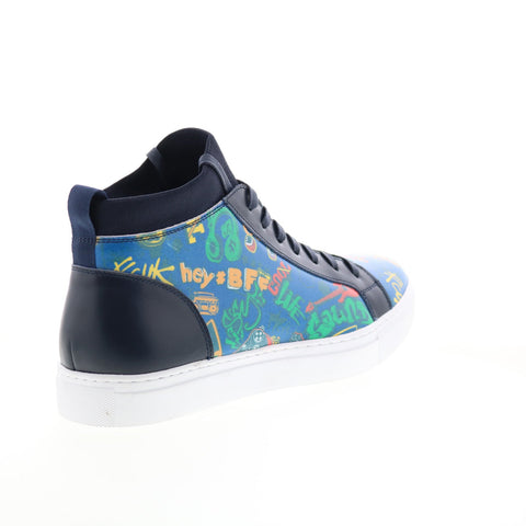 French Connection Pixel FC7192H Mens Blue Leather Lifestyle Sneakers Shoes