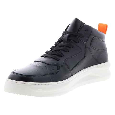 French Connection Chrisley FC7221H Mens Black Leather Lifestyle Sneakers Shoes