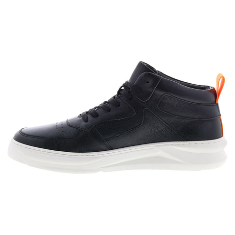 French Connection Chrisley FC7221H Mens Black Leather Lifestyle Sneakers Shoes