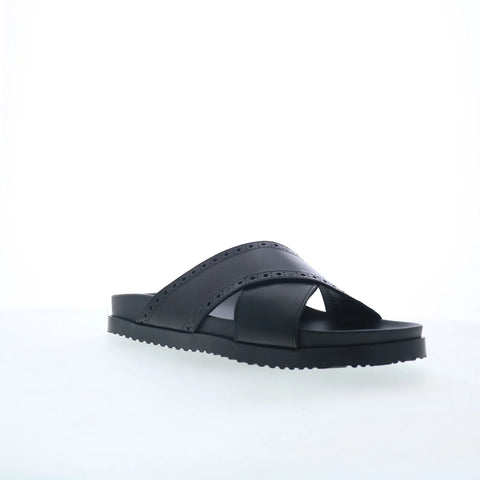 Bruno Magli Federico BM5FEDA0 Mens Black Leather Slides Sandals Shoes
