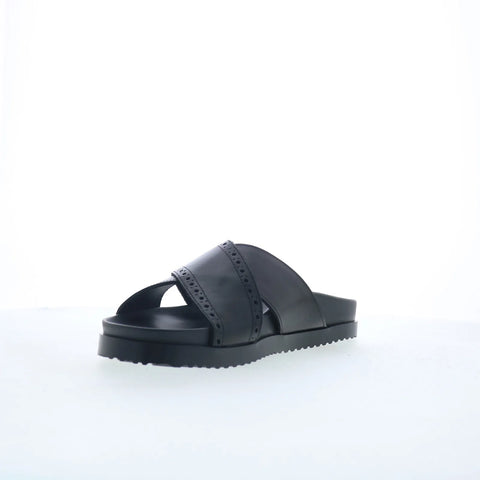 Bruno Magli Federico BM5FEDA0 Mens Black Leather Slides Sandals Shoes