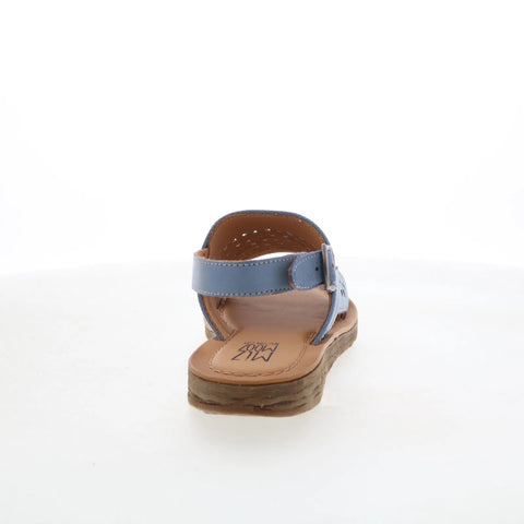 Miz Mooz Felena Womens Blue Leather Hook & Loop Slingback Sandals Shoes