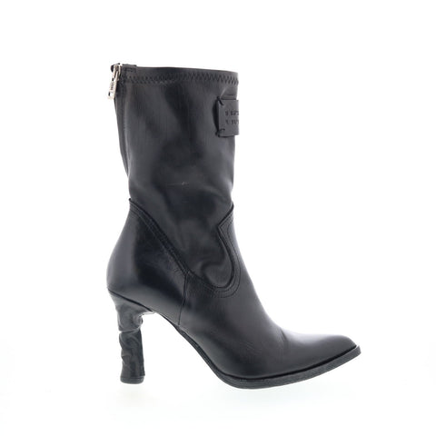 A.S. 98 Felicia Womens Black Leather Zipper Ankle & Booties Boots