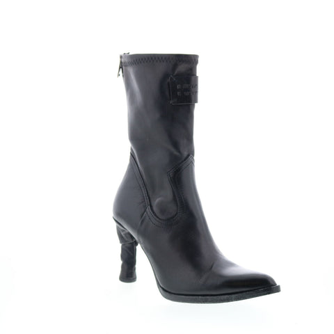 A.S. 98 Felicia Womens Black Leather Zipper Ankle & Booties Boots