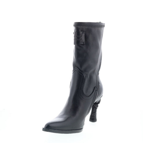A.S. 98 Felicia Womens Black Leather Zipper Ankle & Booties Boots