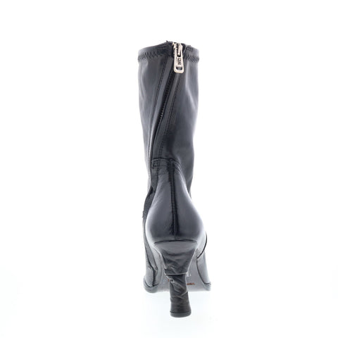 A.S. 98 Felicia Womens Black Leather Zipper Ankle & Booties Boots