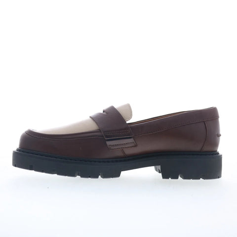 Miz Mooz Felina Womens Brown Leather Slip On Loafer Flats Shoes