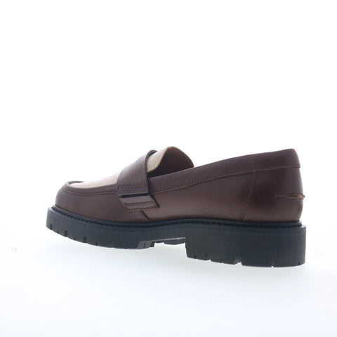 Miz Mooz Felina Womens Brown Leather Slip On Loafer Flats Shoes