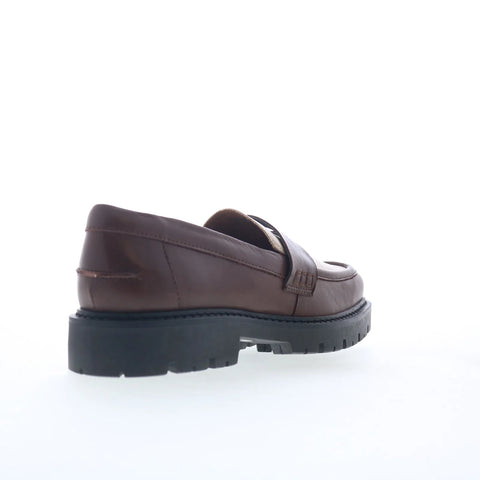 Miz Mooz Felina Womens Brown Leather Slip On Loafer Flats Shoes