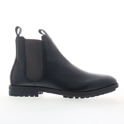 Steve Madden Fenton Mens Black Leather Slip On Chelsea Boots