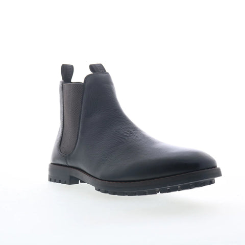 Steve Madden Fenton Mens Black Leather Slip On Chelsea Boots