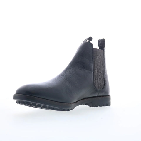 Steve Madden Fenton Mens Black Leather Slip On Chelsea Boots