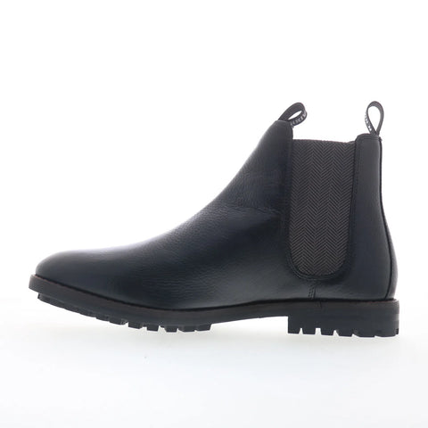 Steve Madden Fenton Mens Black Leather Slip On Chelsea Boots