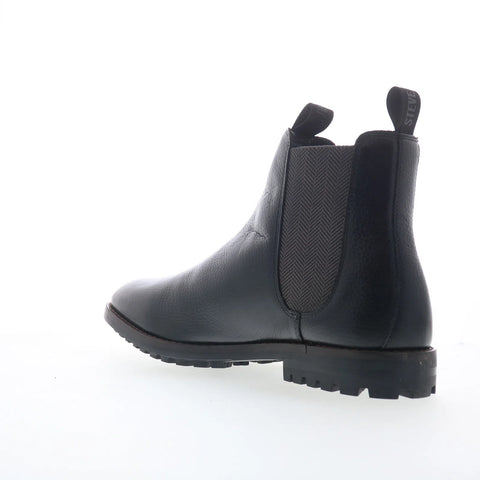Steve Madden Fenton Mens Black Leather Slip On Chelsea Boots
