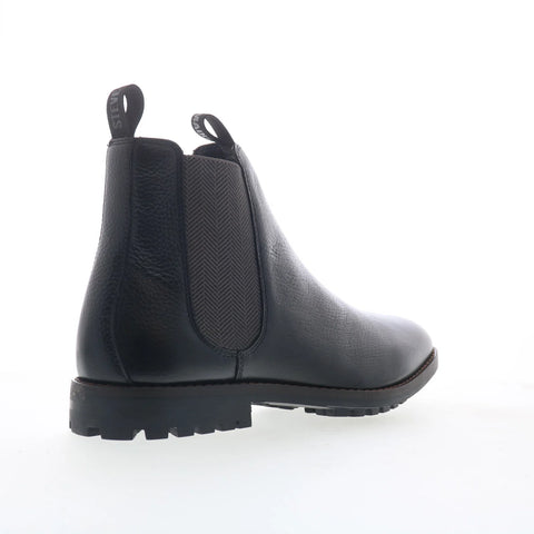Steve Madden Fenton Mens Black Leather Slip On Chelsea Boots