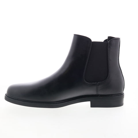 Calvin Klein Fenwick CMFENWICK Mens Black Leather Slip On Chelsea Boots