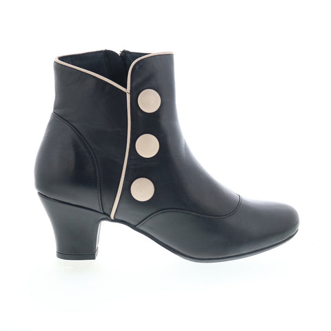 Miz Mooz Ferry Womens Black Leather Zipper Ankle & Booties Boots
