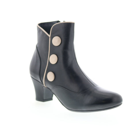 Miz Mooz Ferry Womens Black Leather Zipper Ankle & Booties Boots