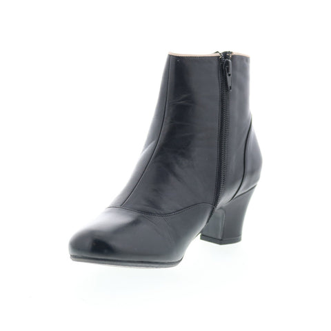 Miz Mooz Ferry Womens Black Leather Zipper Ankle & Booties Boots