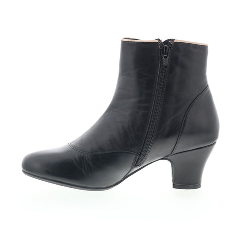 Miz Mooz Ferry Womens Black Leather Zipper Ankle & Booties Boots