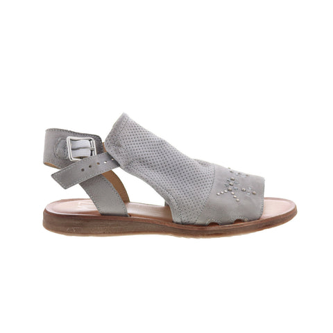 Miz Mooz Fifi Womens Gray Leather Hook & Loop Strap Sandals Shoes
