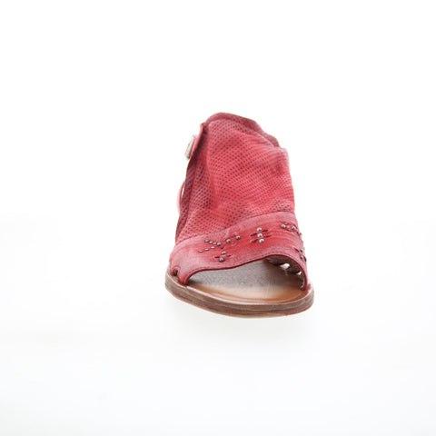 Miz Mooz Fifi Womens Red Leather Hook & Loop Strap Sandals Shoes