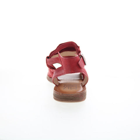 Miz Mooz Fifi Womens Red Leather Hook & Loop Strap Sandals Shoes
