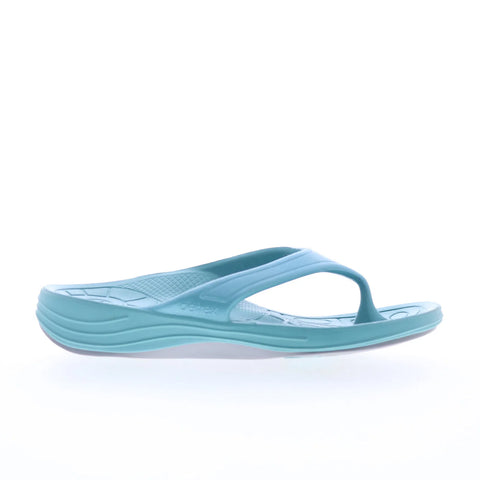 Aetrex Fiji L7003W05 Womens Blue Synthetic Slip On Flip-Flops Sandals Shoes