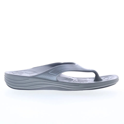 Aetrex Fiji L7006W10 Womens Gray Synthetic Slip On Flip-Flops Sandals Shoes
