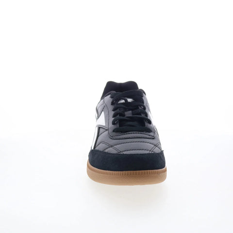 Reebok Finale Mens Black Leather Lace Up Lifestyle Sneakers Shoes